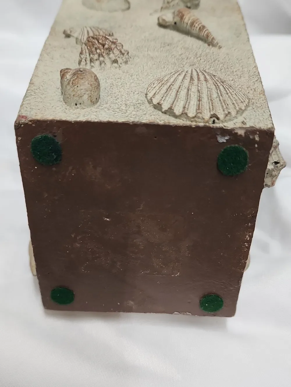 Textured Neutral Tone Seashell Vase Beach House Coastal